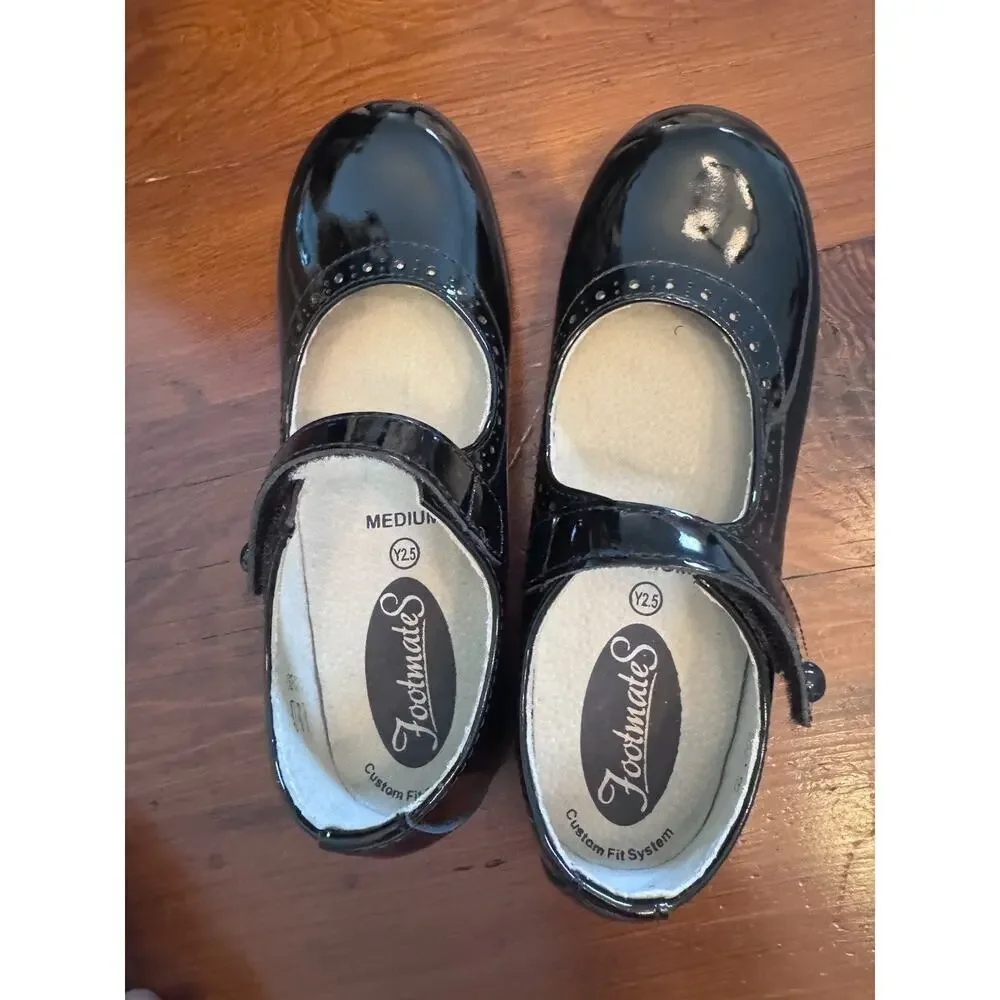 Footmates Emma Mary Janes Navy Patent Leather Dress Shoes - Size 13.5